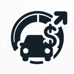 DALL·E 2024-03-02 14.26.41 - Create a minimalist and clear icon for 'Car Financing' with a transparent background. The icon should feature a simple car silhouette integrated with